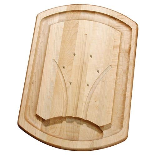 J.K. Adams Maple Wood Carving Board with Stainless Steel Spikes