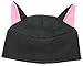 Mrawp Women's Black Fleece Cat Beanie Hat One Size (Black with Pink)