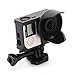 Nechkitter Anti-Exposure Frame with Lens Hood for GoPro Hero4 Hero3 3+, Black Frame Mount Housing with Quick Release Buckle and Thumbscrew (Black)