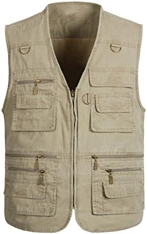 Mens Pockets Jacket Outdoors Travels Sports Vest US XXL