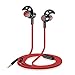 Sports headphones, Wired HI-FI Stereo Sound Earphones HD Vioce Earpieces Sports In-ear Earbuds with Noise Isolating Mic for iOS and Android Cellphone Listenman B11 Red