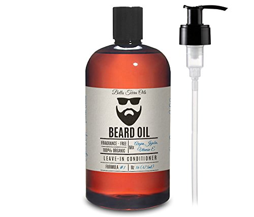 NEW Beard Oil. 16oz. Unscented. Leave-In Conditioner Softener. Beard Care. Organic. All Natural. Moisturizes Skin. Tames and Strenghtens Facial Hair. Fragrance-free. Enhanced with vitamin E.