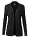 BILY Women Open Front Long Sleeve Classic Knit Cardigan Black X-Large