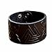 Real Leather Viking Valknut Bracelet 6.3”- 7” Wrist Adjustable Black Cuff Wrap Punk Wristband Stylish Accessory Gift Box