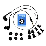 MIUSUK Waterproof MP3 Player Built-in 8GB Swimming Diving Sports with Waterproof Headphones Players Support FM Radio and Shuffle Feature Perfect Swimming Companion (Blue)