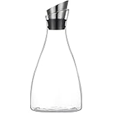 50 Ounces Borosilicate Glass Carafe with Lid, Glass Pitcher for Hot/Cold Water, Ice Tea and Lemonade Beverage