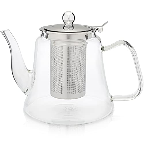 Teabloom Siena Borosilicate Glass Teapot StainFree, Heatproof Tea