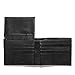 Mens Leather Extra Capacity RFID Blocking 2 Fold Wallet Two Cash Pockets Attached Flip ID Window And Gift Box (Black)