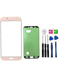 Repuesto de pantalla de reparación frontal superior de cristal cubierta de lente para Samsung A7 2017 A720F teléfono móvil piezas y herramientas adhesivas (no LCD y digitalizador táctil)