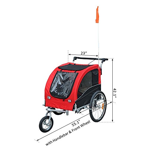Pet Dog Bike Trailer Bicycle Trailer Stroller Jogger (red)