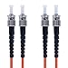 BEYONDTECH 1m (3.28ft) ST to ST Fiber Patch Cable – UPC Multimode Duplex Fiber Optic Cable – 50/125µm core, Compatible with OM2 – LSZH PUREOptics Series