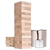 GoSports Giant Wooden Toppling Tower (Stacks to 5+ Feet) – Choose Between Natural, Brown Stain, Gray Stain or Stars and…