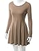 Doublju Round Neck Flared Skater Tunic Dress (Plus size available)