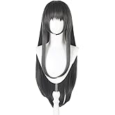 Shqncoh Anime Homura Akemi Wig Long Dark Gray Straight Party Hair Halloween Cosplay Props Accessory