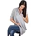 Nursing Scarf Breastfeeding Cover – Car Seat Cover Canopy, Stroller, Multi-Use Stretchy Breathable Lightweight Shawl for Girls and Boys (Grey)