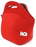 PAG Neoprene Lunch Tote Portable Lunch Box (Red)