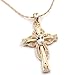 FC JORY Rose Gold Plated Crystal Alloy Cross Pendant Diamante CZ Necklace Large size