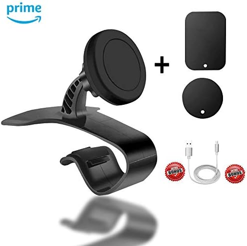 CoolKo Car Mount Holder, Magnetic Dashboard Cell Phone Adjustable Stand Holder with 360° Rotation Design [Bonus: 2M Charging Cable]