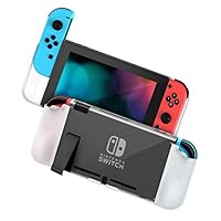 Zecti [Updated] Protective Case for Nintendo Switch, PC+TPU Grip Cover Switch for Console and Joy-Con Controller, Anti-Slip Nintendo Switch Accessories Cover Grip Case (S02-White)