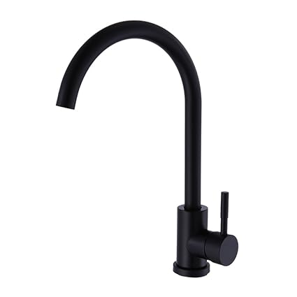 Stainless Steel Black Faucet Wash Dish Sink Kitchen Faucet Hot