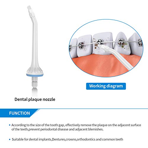 Liberex Water Flosser Replacement Tips Set for Cordless Oral Irrigator FC159, Orthodontic Tip Periodontal Tip Dental Plaque Tip High Pressure Tips, IPX7 Waterproof, 360° Rotation, 5 Pack - Thumbnail 2