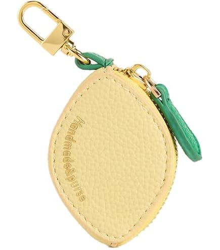 hzzsbu Cute Lemon Purse Keychain Fruit Coin Purse Keyring Mini