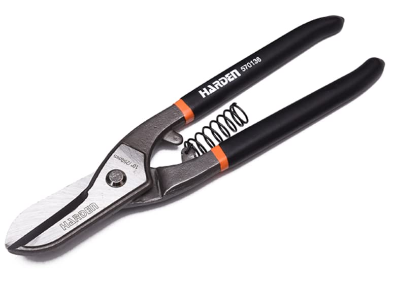 HARDEN 570136, Tin Snips 250mm, 10" Long, Drop Forget Steel German Type Soft Grip Handle