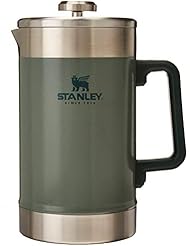 Stanley Classic Stay-Hot French Press Coffee Maker 48 oz | 5 Minute Brew, 4 Hours Hot | Mesh Filter for Coffee Grounds | Insulated Stainless Steel French Press | BPA-Free | Hammertone Green