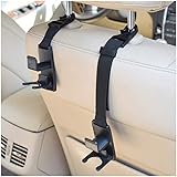 Car Back Seat Headrest Hanger Holder Hooks for Purse Grocery Bag Hat Cloth Coat - Heavy Duty Purse Car Hooks - Drop Stop Gadget - Best Car Accessories for Women, Mom