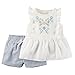 Carters Baby Boys 2-Piece Top & Ticking Stripe Short Set White
