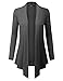 Because I Love You Women's Open Front Drape Hem Lightweight Cardigan - XXX-Large - Charcoal