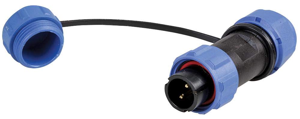 PRO ELEC SP13 Series Circular Connector, Cable Mount Plug, 2 Contacts, Solder Socket, Threaded, IP68, 13A, 250V, Nylon Body