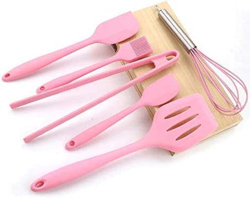 キッチンツールセット 6ピースピンクシリコーンベーキングセット耐久性シリコーン耐熱446 Fシームレスノンスティックキッチン混合調理ベーキング用品 キャンプの調理用セット キッチン用品セット 台所用品 Color Pink Size 6 Piece Set B0kf22fl 2 473円
