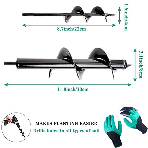 Erdlochbohrer-Set, 2 Stück, Garten-Spiralbohrer, Tulpenbohrer, Erdlochbohrer, Erdlochbohrer, Erdlochbohrer… – Bild 3