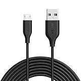 Anker Powerline Micro USB (10ft) - Charging Cable, with Aramid Fiber and 5000+ Bend Lifespan for Samsung, Nexus, LG, Motorola, Android Smartphones and More (Black)