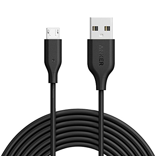 Anker Powerline Micro USB (10ft) - Charging Cable, with Aramid Fiber and 5000+ Bend Lifespan for Samsung, Nexus, LG, Motorola, Android Smartphones and More (Black)