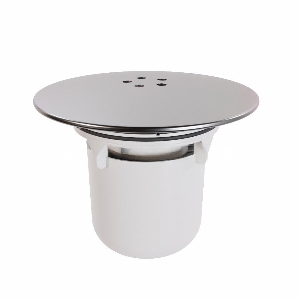 SVNR Shower Drain Cover, Drain Cover Trap Cover Replacement, 304 Stainless Steel Shower Trap Removable Top Shower Waste Trap Cover Fast Flow (White)