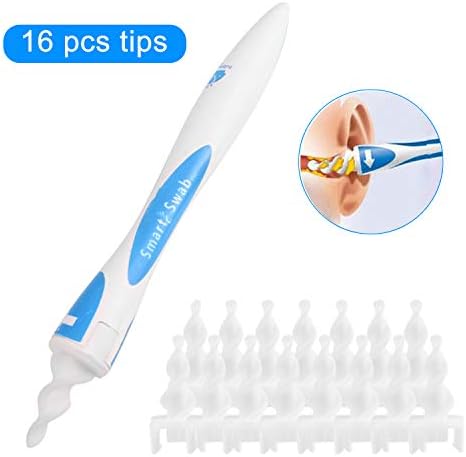 Ear Wax Remover, AOBETAK Soft & Safe Ear Spiral Swab Cleaner, Smart Ear Cleaning Kit with 16 pcs Small Washable Tips, Easy Earwax Removal Cleaner for Home Use