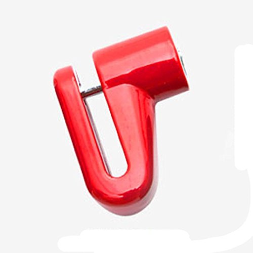 Safety Disc Lock Motorcycle Bike Anti-theft Wheel Disc Brake Lock Padlock Waterproof Loud for Motorcycle Bike Scooters Mountain Road MTB Cycling Rotor Disc Brake Wheel Lock with Two Keys (Red) - Thumbnail 3