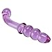 AKStore Crystal Glass Dildo Anal Beads Butt Plug G-spot Massager (Purple)