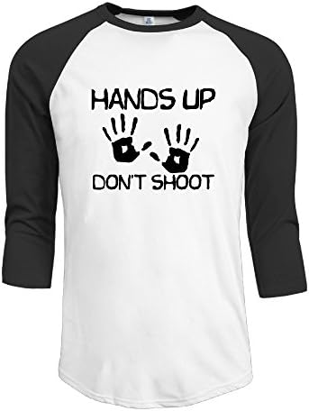 Hands Up Don't Shoot Classic Mens 3/4 Sleeve Raglan Tee Shirts Men Tshirt