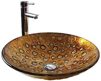 TY Round Tempered Glass Modern Bathroom Set Sink