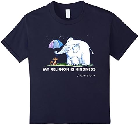 Kids Religious Tshirt, My Religion is Kindness, cool Tee shirt 4 Navy