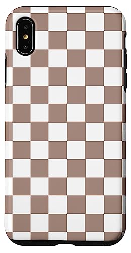 Brown Classic Checkered Checker Checkerboard Walnut Case for iPhone XS Max