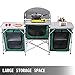 VBENLEM Camping Outdoor Kitchen 3 Zippered Bags Camping Cook Table Steel Windscreen Camping Kitchen Table 2 Side Tables Camp Cook Table Portable Outdoor Camping Table for Outdoor Activities Greenthumb 2