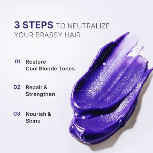 Karseell Purple Hair Mask 500ml Neutralizes Yellow Tones Deep Nourish Brighten Hair for Light Blonde, Platinum, White or Grey Hair