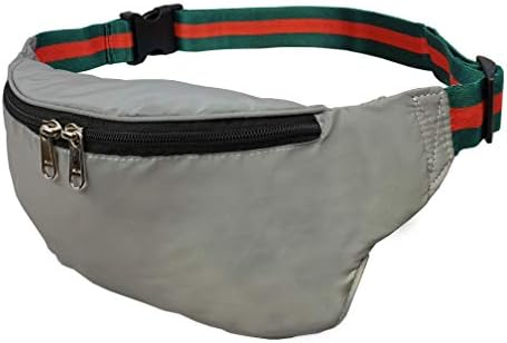 Reflective XL Bumbag for Running, Cycling, Clubbing and Festivals, Travel Bag 1 Extra Large Pouch with Designer Strap in Silver Hi-Viz RL626GU