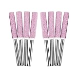 OIIKI 8 Pack Burr Grinding Stone File, Chainsaw Sharpener 3/16 Inch 5mm (Pink)