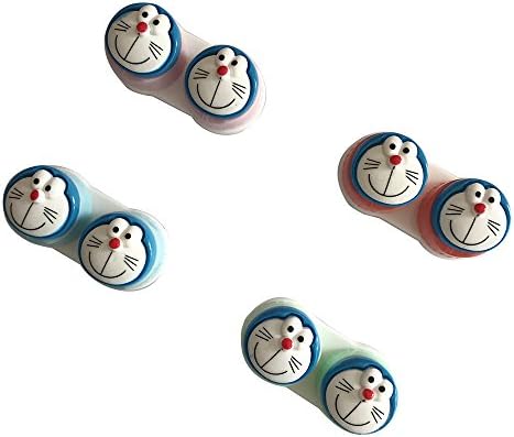 Ecago 1PCS Cartoon Cute Cream Cake Glasses Double Contact Lenses Box Contact Lens Case For Eyes Care Kit Holder Container (Cat) S831