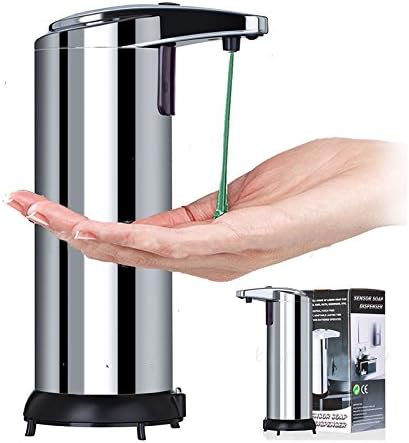 Soap Dispenser,SHINEMU Automatic Touchless Soap Dispenser,Stainless Steel Body Hand Sanitiser Container - (New Generation Designed Waterproof Base!)